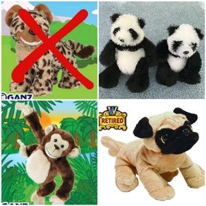 Four Webkinz No Codes Perfect Condition Plush